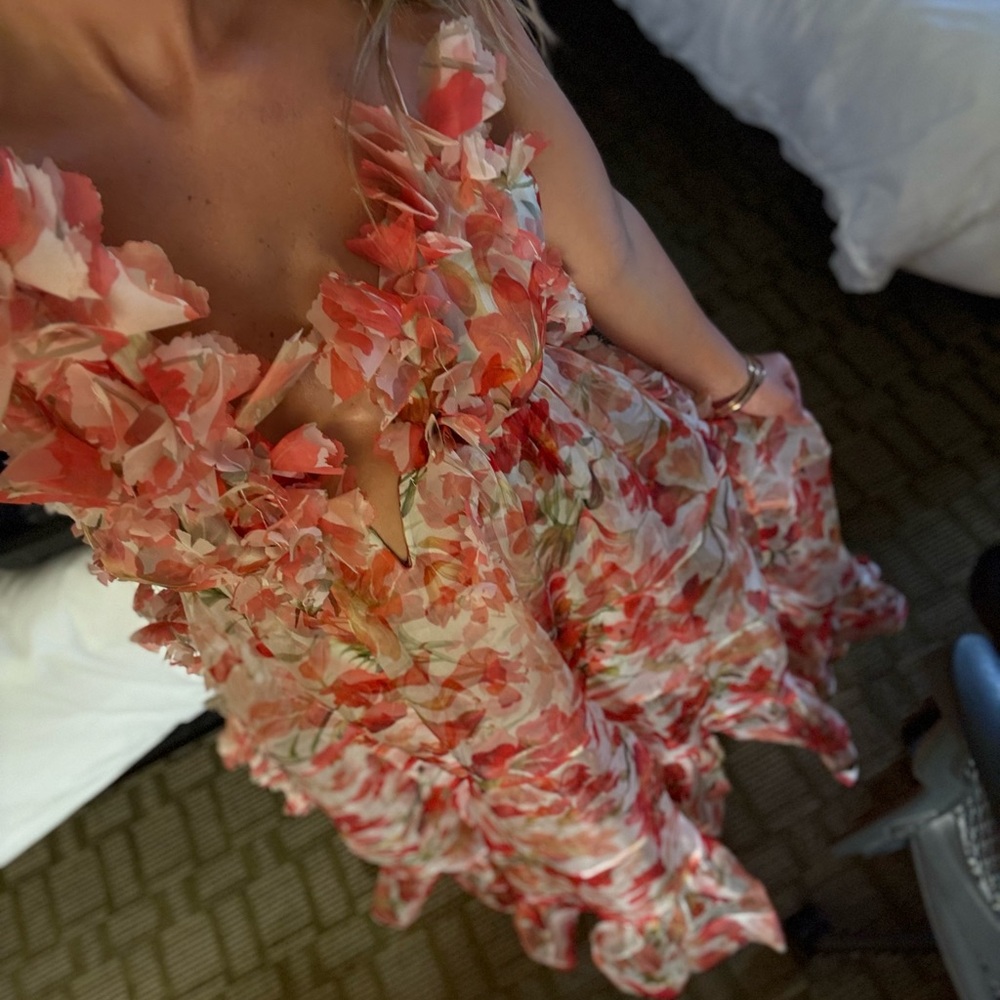 Zimmermann Floral Maxi Dress in Red and Pink